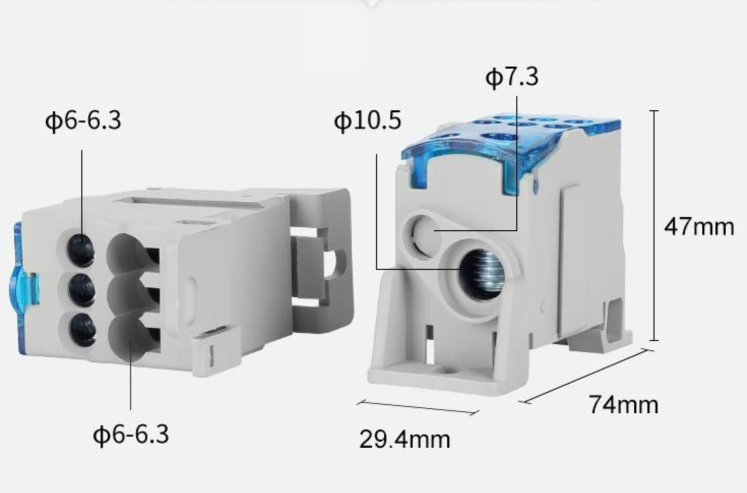 كتلة طرفية لتوزيع الطاقة UKK 125A Din Rail Screw