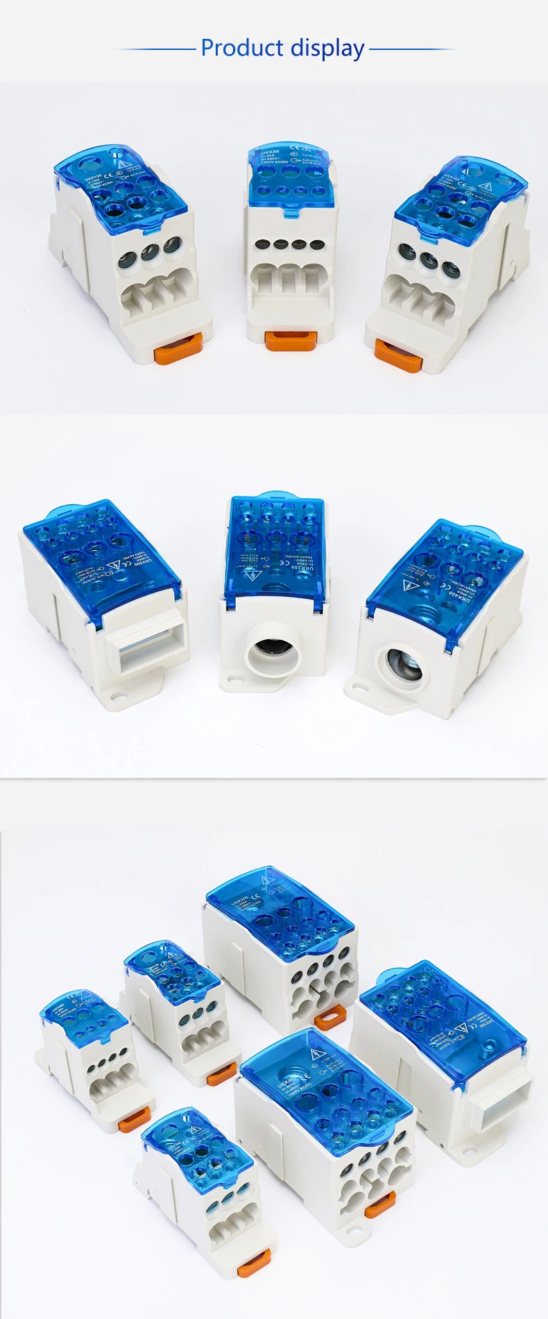 صندوق توزيع Din Rail 80A صندوق كتلة طرفية صندوق تقاطع مع غطاء