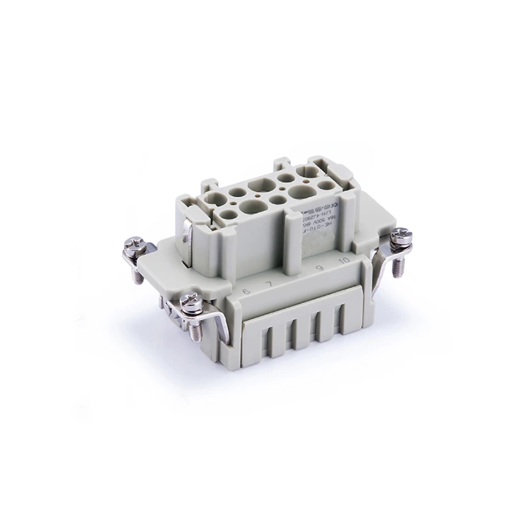 موصل مستطيل HE-010-FC 16A 500V 09330102702 طرف تجعيد 10 سنون إدخال أنثى