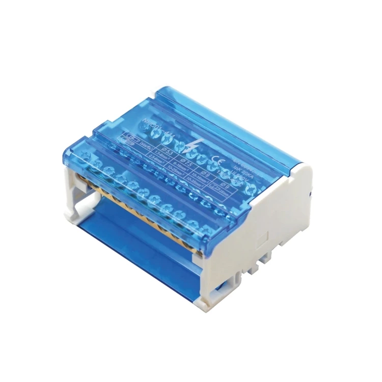 UKK 411/125 موزع طاقة نحاسي مثبت على سكة بأربعة أقطاب وصندوق تقاطع